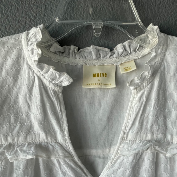 Anthropologie- Angela Peasant White Blouse - Picture 7 of 15